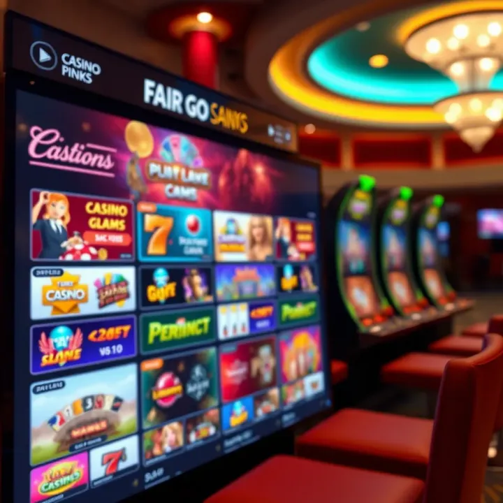 Game Selection and User Experience at Fair Go Casinos Variety of casino games displayed on a digital platform highlighting game selection options