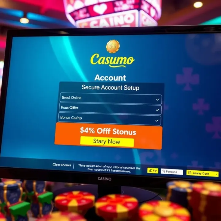 Secure Account Setup and Bonuses at Fair Go Casumo Secure online account setup interface with bonus offer notifications