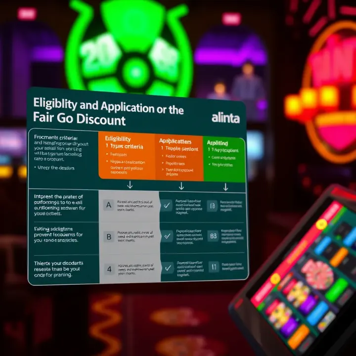 Diagram outlining eligibility criteria and application steps for the Fair Go Discount program
