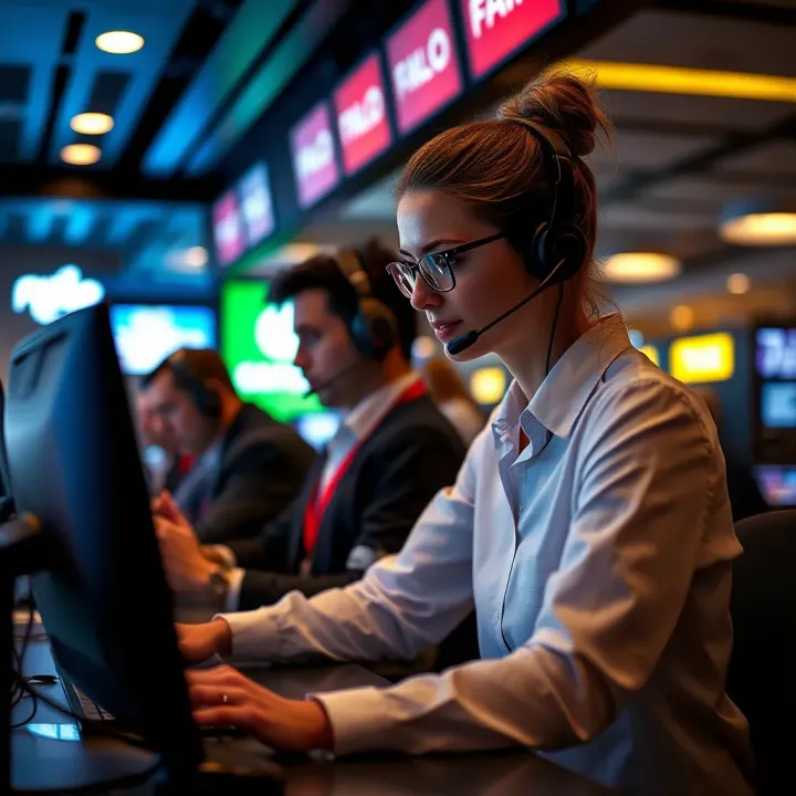 Customer service representative assisting a caller with financial inquiries
