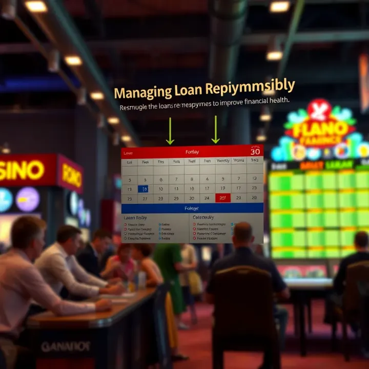 Managing Loan Repayments Responsibly Diagram showing responsible loan repayment plan with calendar and budget management tools to improve financial health