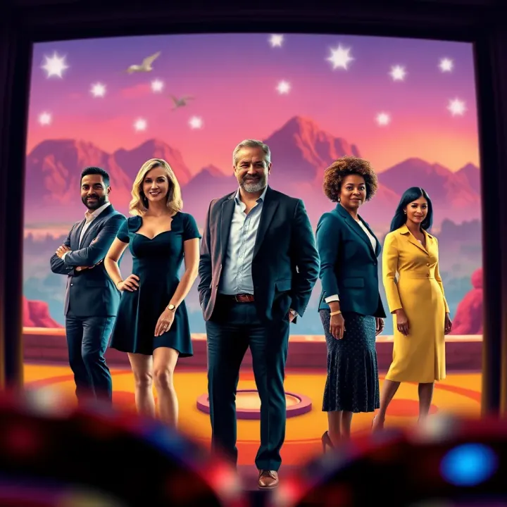 Profiles of Fair Go for Australians Party Candidates and Their Vision Illustration of diverse candidates standing with Australian landscapes in background symbolizing political representation