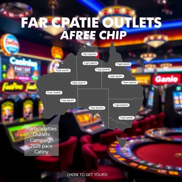 Participating Outlets Across Australia for the Campaign Map showing various participating outlets across Australia for the Fair Go Free Chip campaign