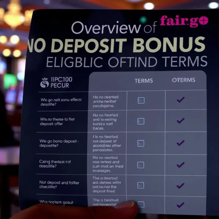 Graphic showing how the no deposit offer works with eligibility checklist and terms overview