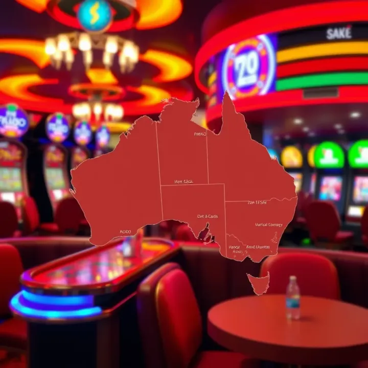 Map highlighting locations of participating gaming venues across Australia