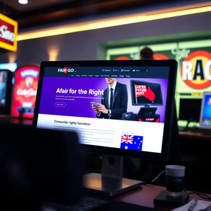Computer screen displaying the Fair Go home page with consumer rights information