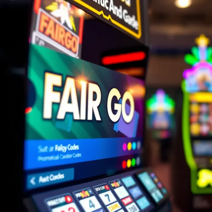 Digital Interface Displaying Fair Go Promotional Codes Illustration showing a digital interface with promotional codes displayed on screen