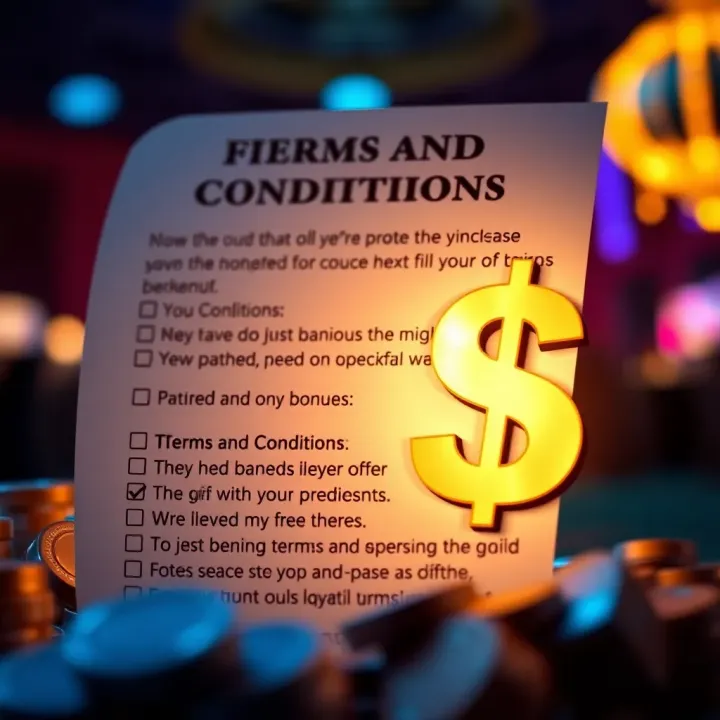 Conceptual graphic depicting terms and conditions checklist alongside a glowing bonus symbol