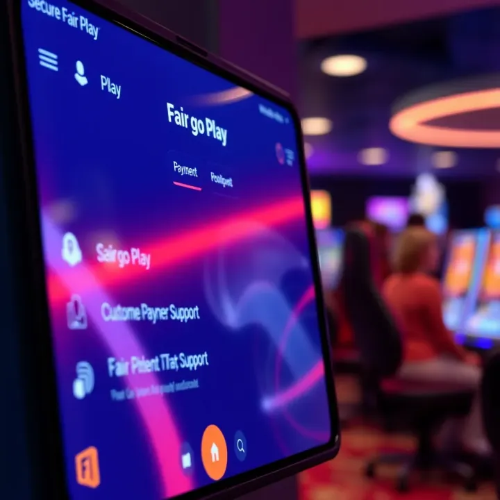 Secure payment options and customer support features highlighted on a digital screen