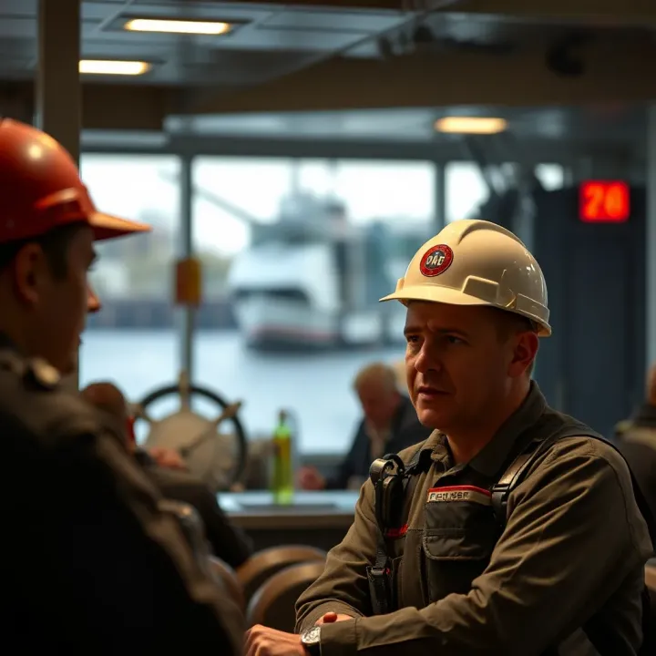 Symbolic illustration of fairness and solidarity in a maritime workplace setting