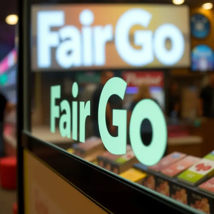 Fair Go Slogan in Retail Campaign Close-up of the Fair Go slogan on a retail display emphasizing fairness in shopping