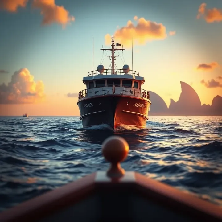 Illustration of a boat approaching the Australian coastline symbolizing asylum seekers arriving by sea