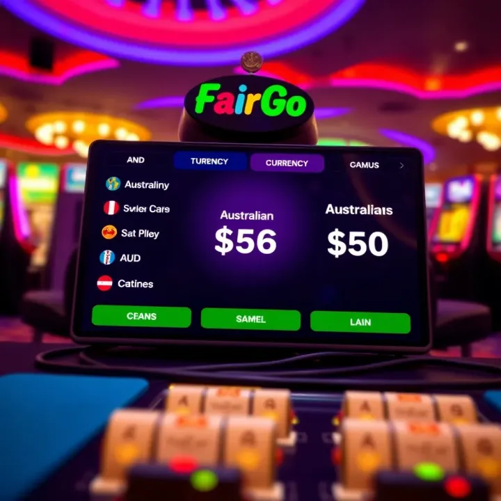 FairGo Casino Australian Dollar Currency and Game Options Interface showing FairGo Casino's Australian dollar currency selection and game options