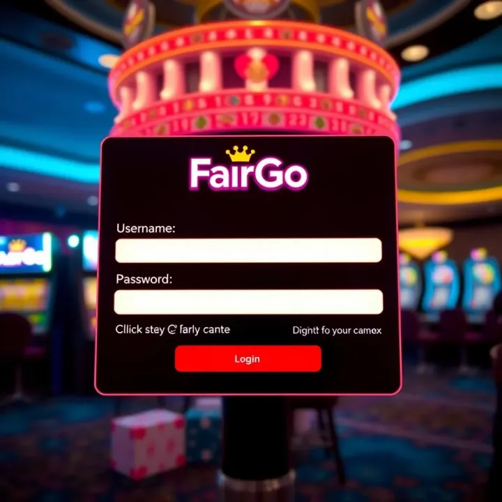 Screenshot of FairGo Casino login interface showing fields for username and password