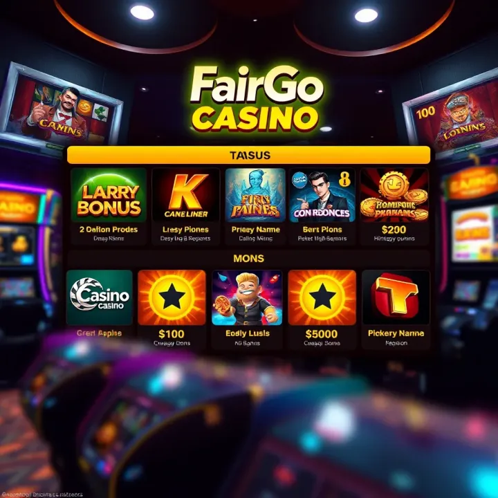 Illustration of a digital casino interface showing no deposit bonus offers and game options