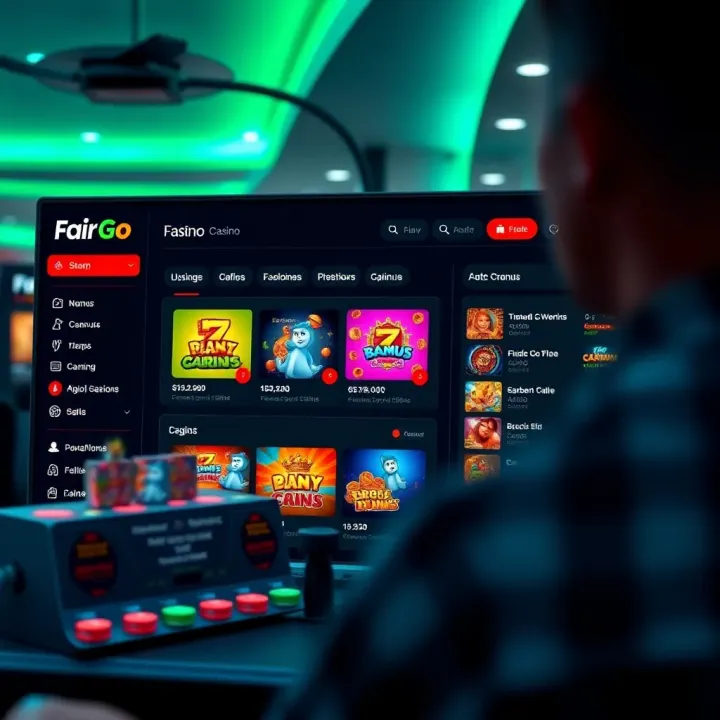 User dashboard displaying various game options and account details on FairGo Casino