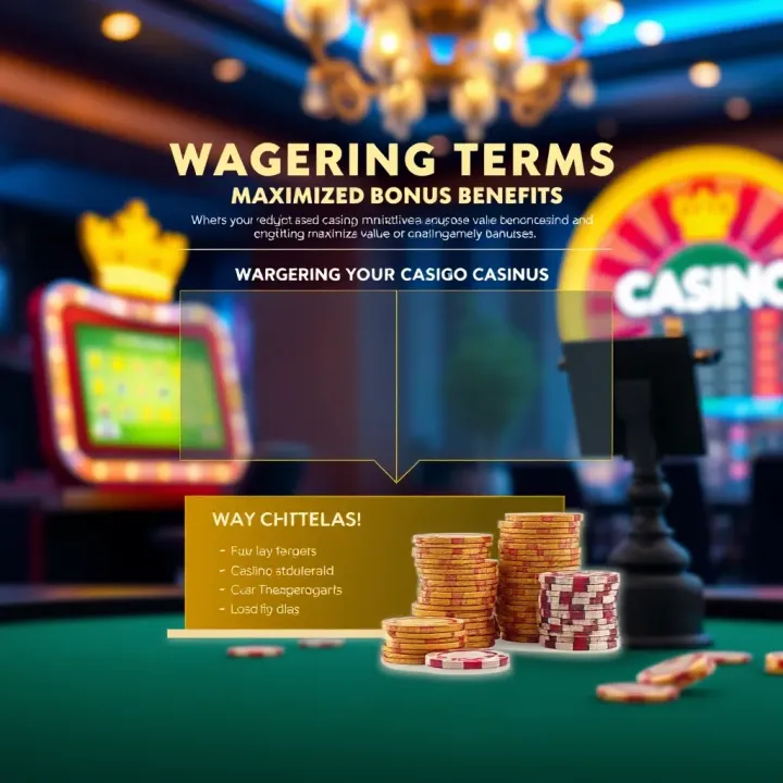 Graphic showing wagering requirements and tips to maximize value of casino bonuses