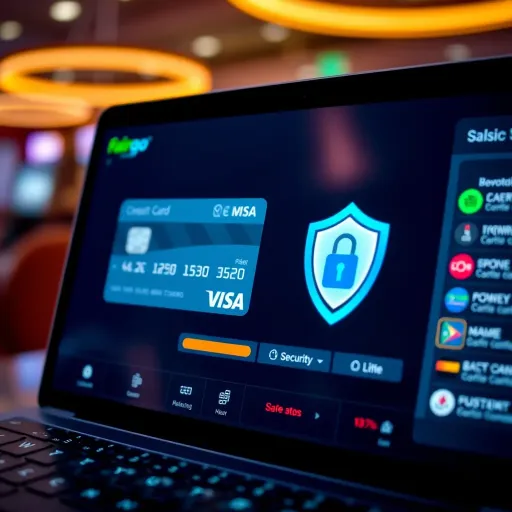 Safe and Trusted Payment Options at FairGo Online Casino Secure digital payment transaction screen showing a credit card icon and security shield symbolizing safe and reliable deposit methods