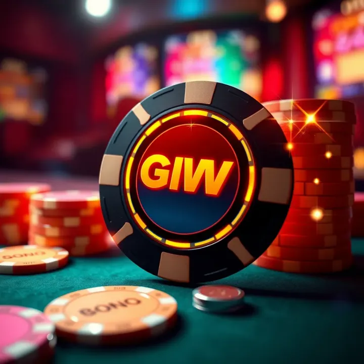Illustration of a glowing casino chip surrounded by bonus code symbols and digital sparkles