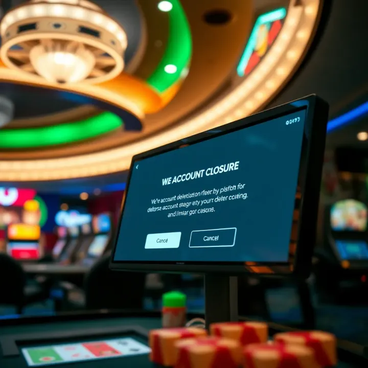 Secure account deletion confirmation on a digital gambling platform