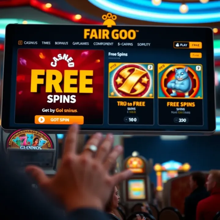 Digital interface showing available free spin bonuses on Fair Go Casino platform