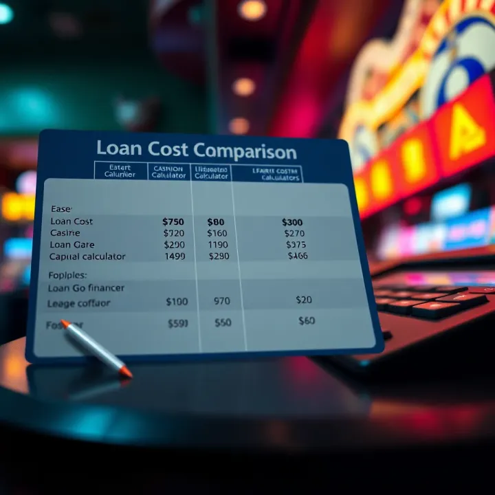 Loan Cost Comparison Across Different Calculators Comparison chart showing loan cost differences using various financial calculators