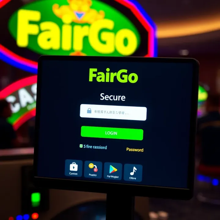 Secure login screen displaying FairGo Casino interface with password entry field