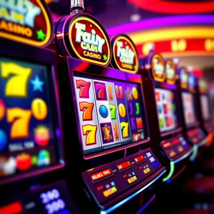 Colorful slot machine reels displaying various symbols at an online casino platform