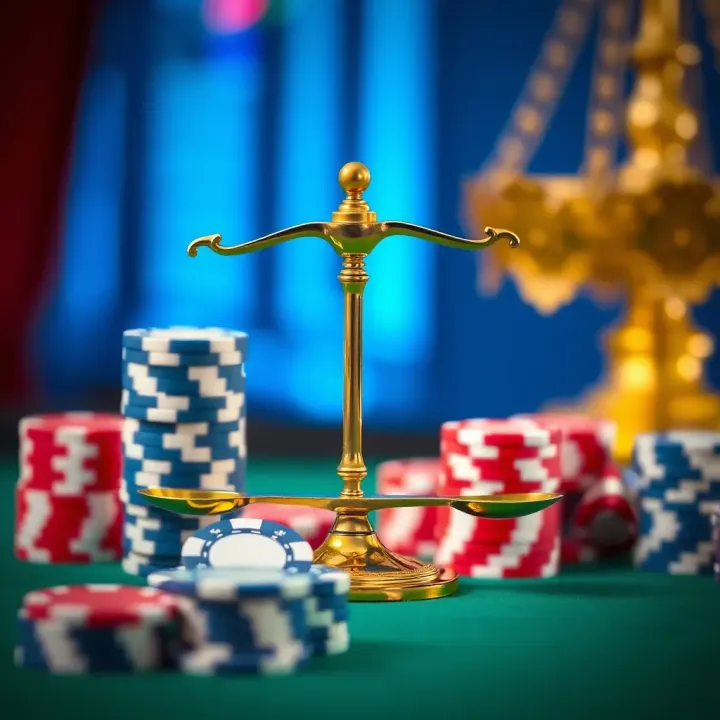 Responsible Gaming and Fair Play at Fair Go Casino Illustration of responsible gaming concept with casino chips and a balanced scale symbolizing fair play