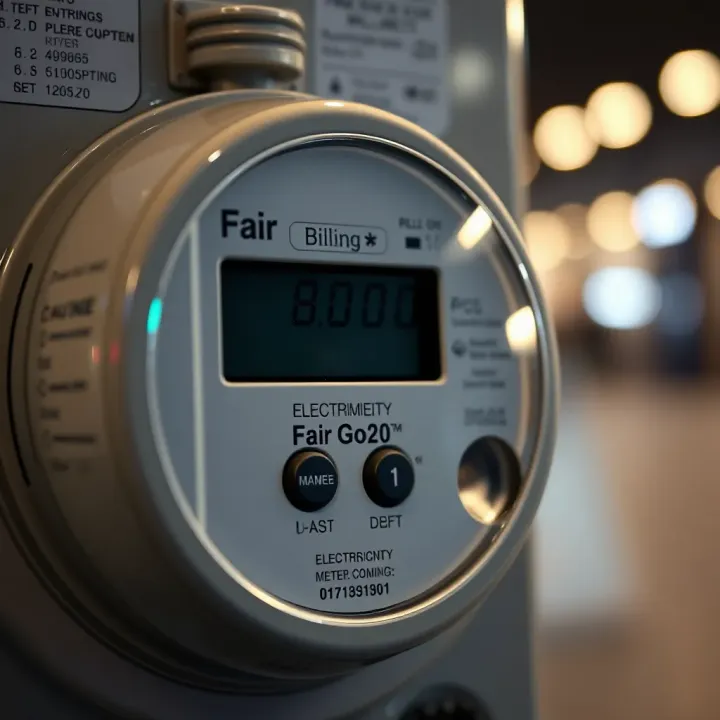Electricity Meter Illustrating Fair Energy Pricing in Western Australia Electricity meter with transparent billing details symbolizing fair energy pricing in Western Australia