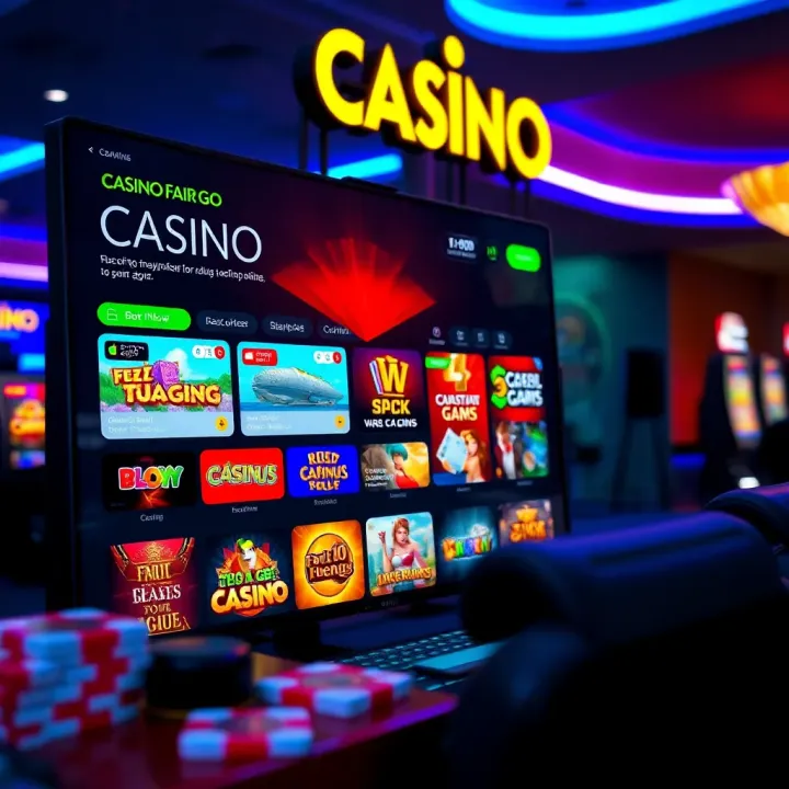 Online casino interface displaying various games and secure payment options