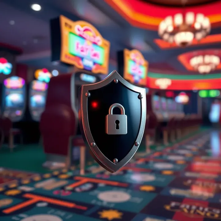 Secure online transaction shield symbolizing safety measures for casino deposits