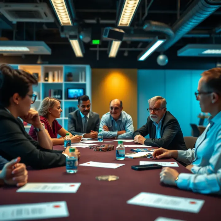 Collaborative Workplace Embracing Fair Go Principles Workplace setting with diverse colleagues collaborating at a table representing fairness and opportunity