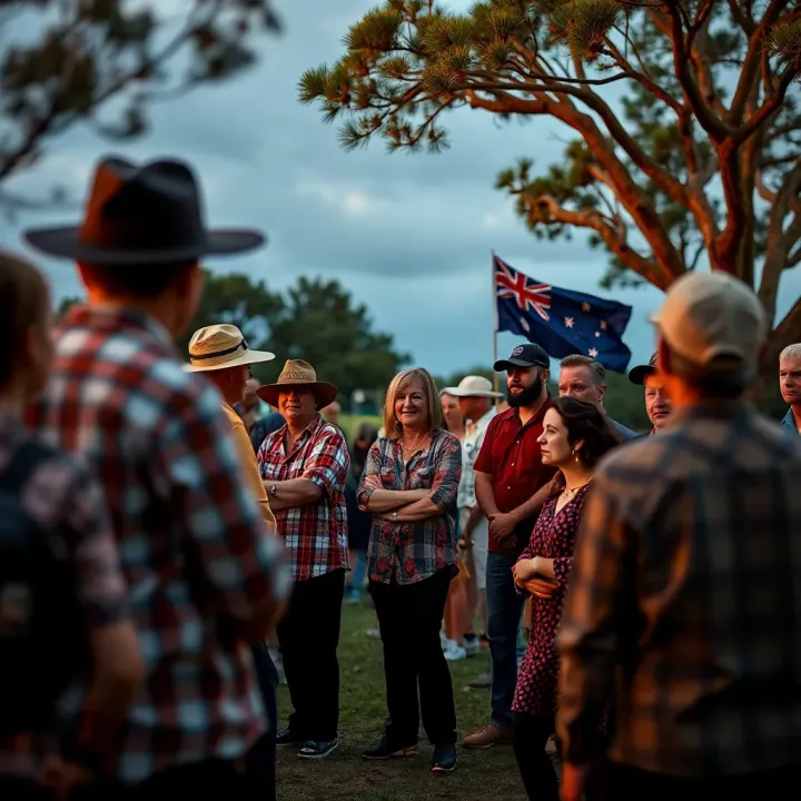 Group of Australians gathered outdoors symbolising community and fairness