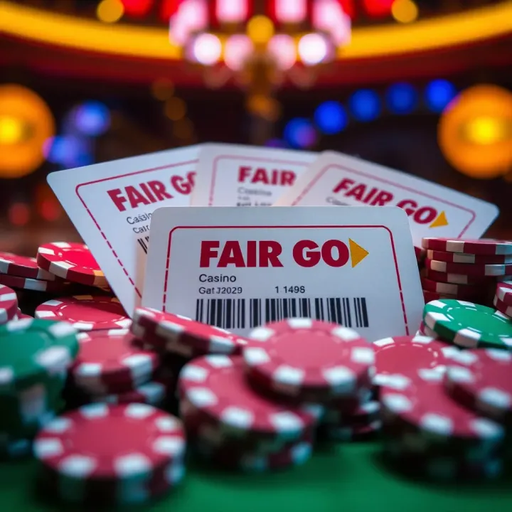Collection of Fair Go Casino Bonus Coupon Codes with Casino Chips Illustration showing a variety of Fair Go Casino bonus coupon codes surrounded by casino chip icons and a glowing effect
