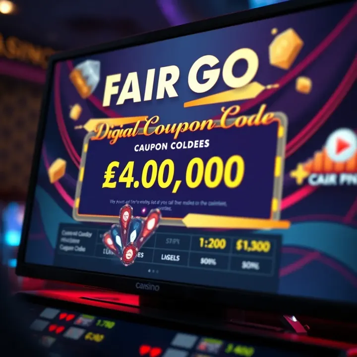 Illustration of a digital coupon code being applied on an online casino platform screen