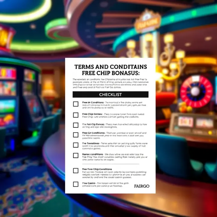 Graphic depicting terms and conditions checklist for online casino promotions
