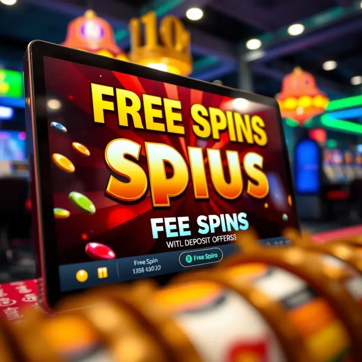 Online casino interface displaying free spins offer without deposit requirement