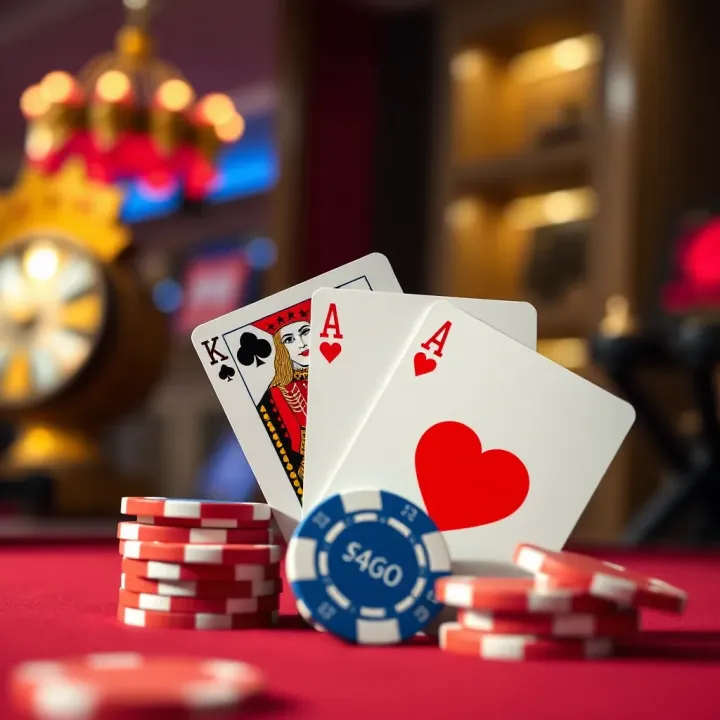 Illustration showing casino chips and playing cards symbolizing bonus rewards