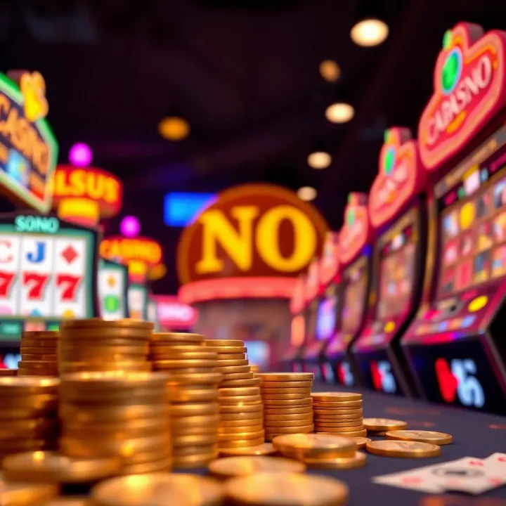 Illustration of a casino bonus concept with coins and slot machine symbols