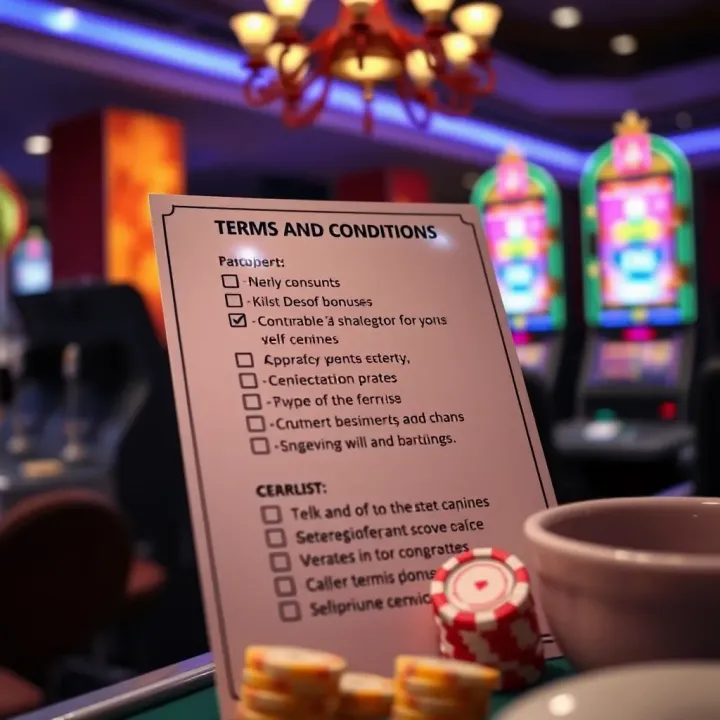 Terms and Conditions Checklist for Casino Bonuses Graphic showing terms and conditions checklist for casino bonuses