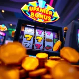 Illustration showing a digital slot machine with coins and bonus tokens symbolizing no deposit rewards