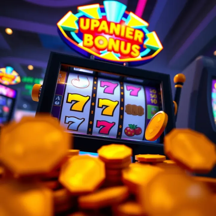 Illustration showing a digital slot machine with coins and bonus tokens symbolizing no deposit rewards